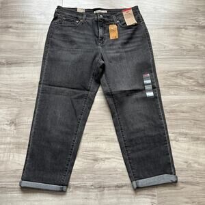 Levi's Boyfriend Womens Mid Rise Tapered Leg Gray Stellar Stretch Jeans 16W